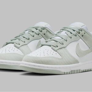 Nike White and Sage Green Linen Sneakers